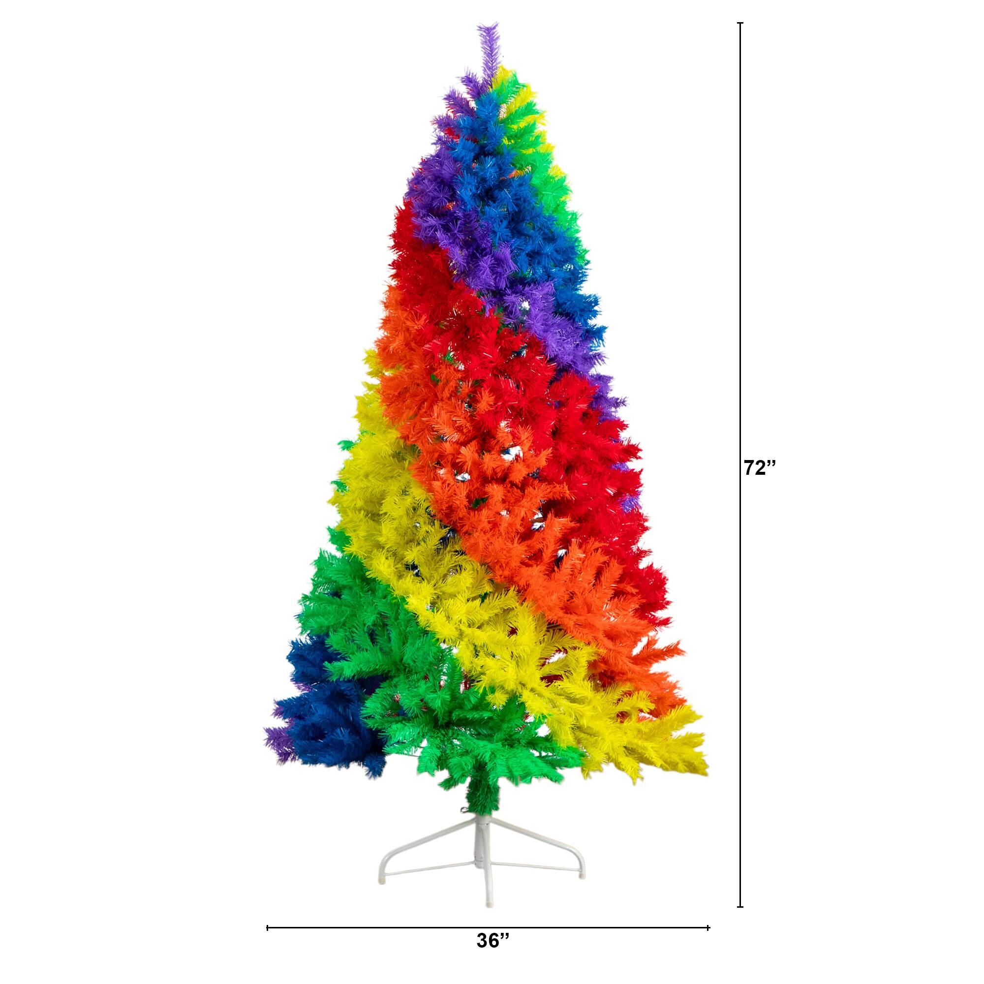 6ft. Unlit Rainbow Artificial Christmas Tree